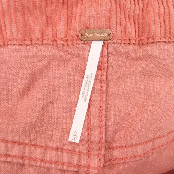 Free People Skirt Burnt Orange Corduroy Ray Cord Mini Button Front High Rise 6 - Picture 10 of 12